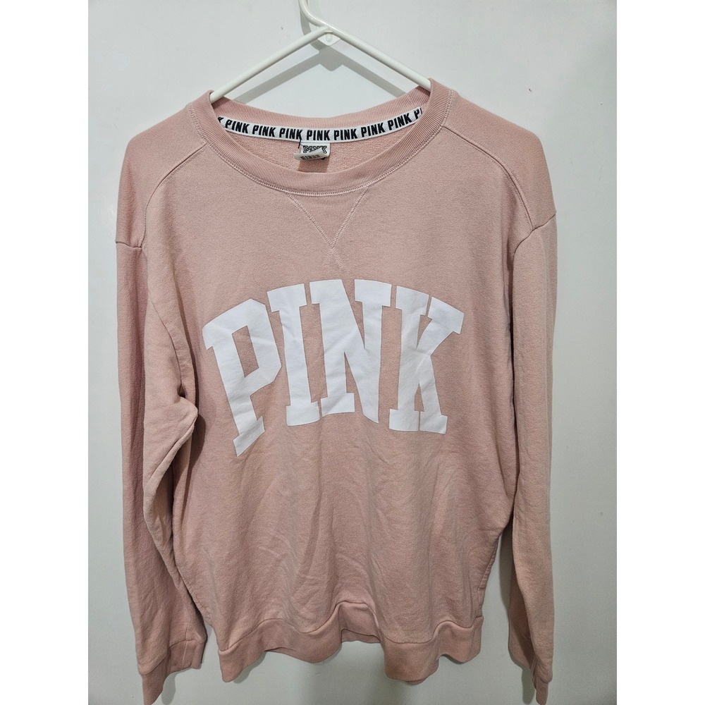 Pink Victoria's Secret Crewneck Sweatshirt Blush Rose Logo Pullover Medium